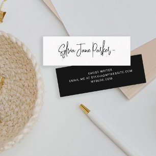 Personalised signature name script simple mini business card