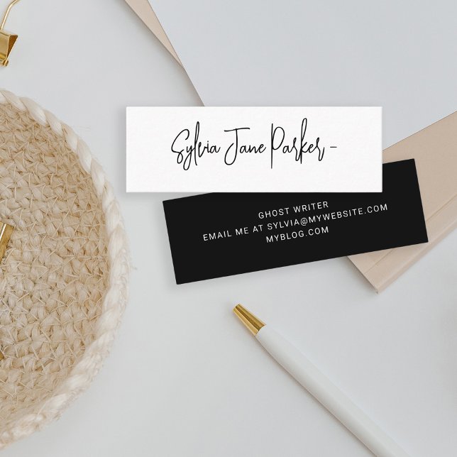 Personalised signature name script simple mini business card (Creator Uploaded)