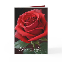 Personalised Signature Red Rose Card for Wife