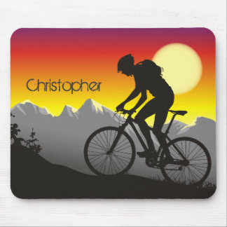 Personalised Silhouette Mountin Bike Mousepad