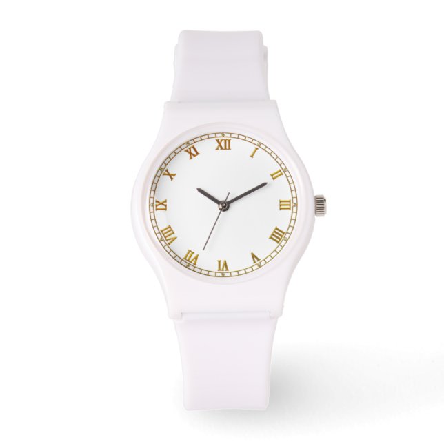 Personalised Silicone Strap White Watch (Front)