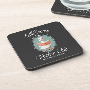 Personalised Silly Goose Teacher Club Classroom Coaster