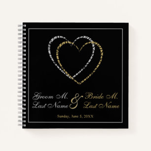 Personalised Silver and Gold Wedding Guest Book