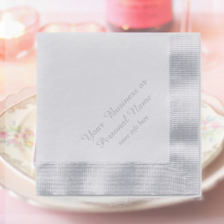 personalised silver colour napkins