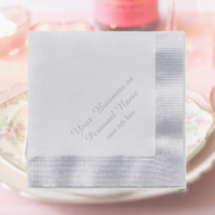 personalised silver colour napkins