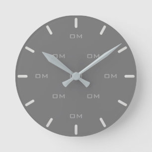 Personalised Silver Dust and Grey Round Clock