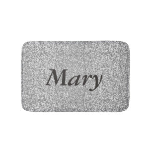 Personalised Silver Glitter Bath Mat