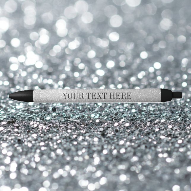 Personalised silver glitter pen | your text here (silver pen)