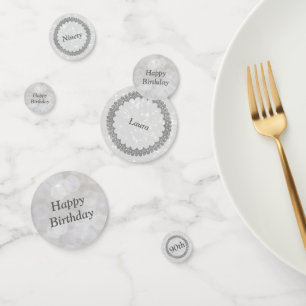 Personalised Silver grey 90th birthday Confetti