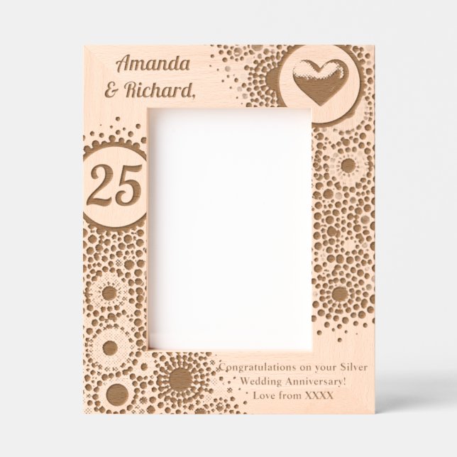 Personalised Silver Jubilee  Etched Frames (Front)
