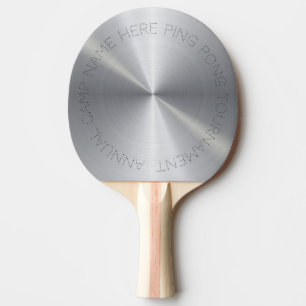 Personalised Silver Metallic Radial Texture Ping Pong Paddle