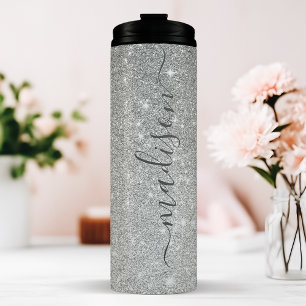 Personalised Silver Sparkle  Thermal Tumbler