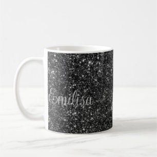 Personalised Silver Sparkly Name Ceramic Mug