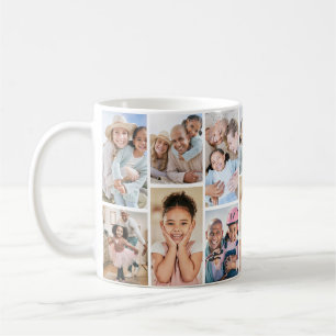 Personalised Simple 14 Photo Collage Coffee Mug