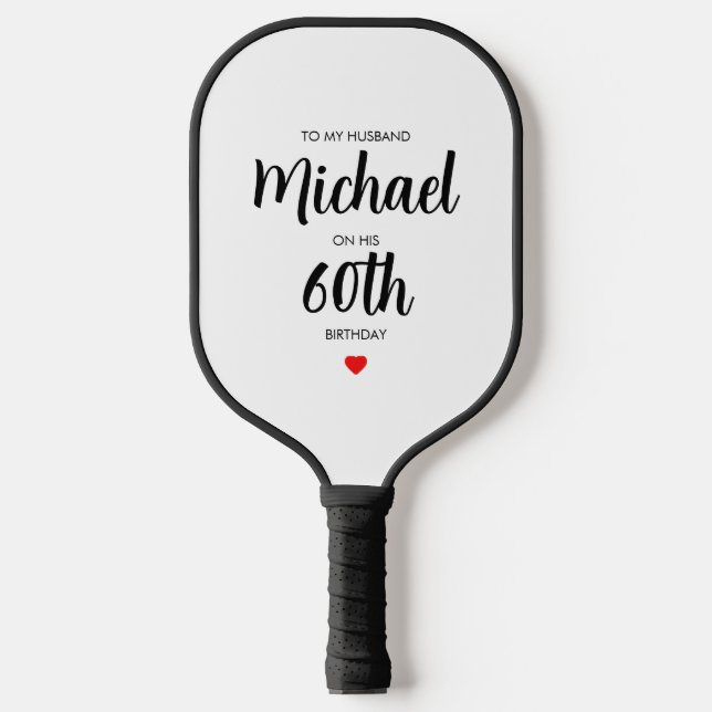 Personalised Simple 60th Birthday  Pickleball Paddle (Front)