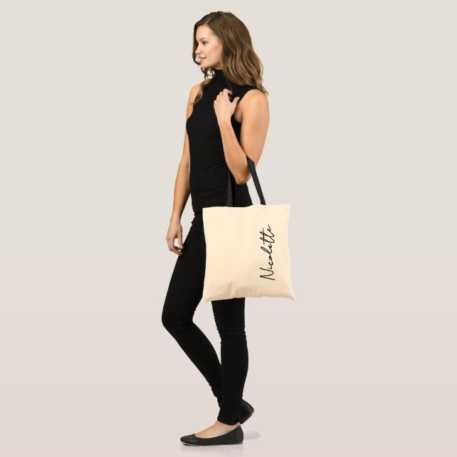 Personalised Simple Aesthetic Tote - Customise It (Front (Model))