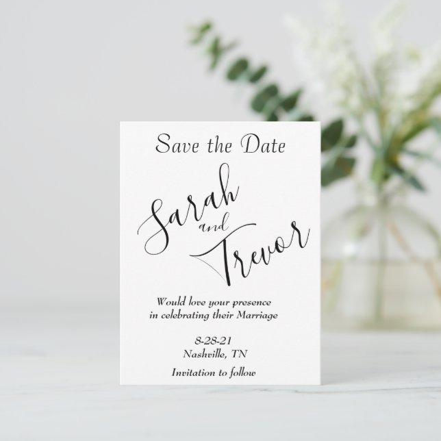 Personalised simple announcement postcard (Standing Front)