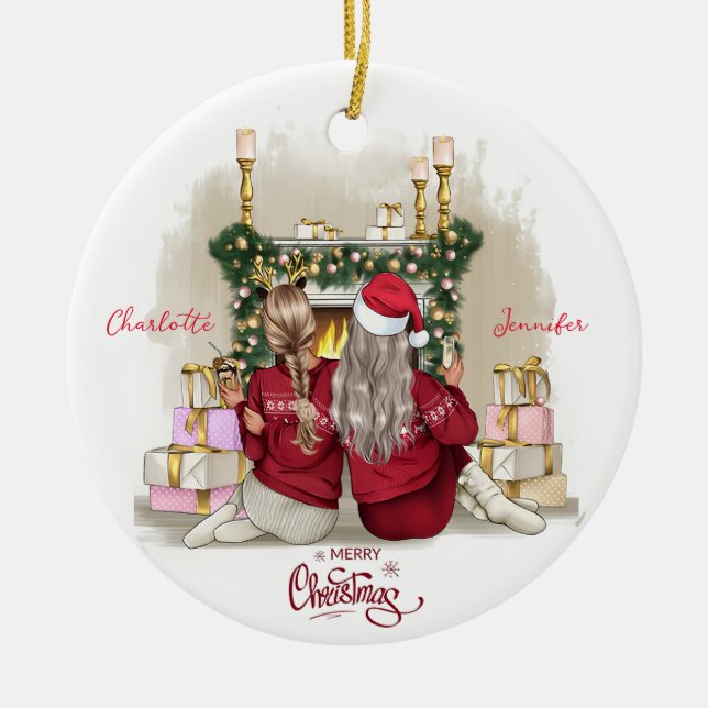 Personalised Simple Best Friend Ornament (Front)