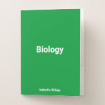 Personalised Simple biology/Science Green Pocket Folder<br><div class="desc">Introducing our Biology/Science folder in "Shamrock Green." Boost productivity and focus with this vibrant hue. Green's natural essence aligns with life sciences,  enhancing your connection to biology. Fill this folder with class notes,  diagrams,  and research for an organised and engaging study experience.</div>
