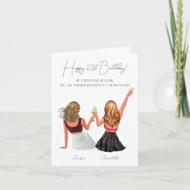 Personalised Simple Birthday Card for best friend (Front)