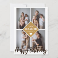 Personalised Simple Birthday Family Photo Collage
