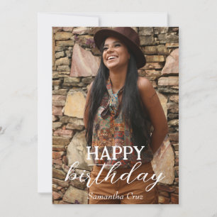 Personalised Simple Birthday Stylish Fun Photo Card