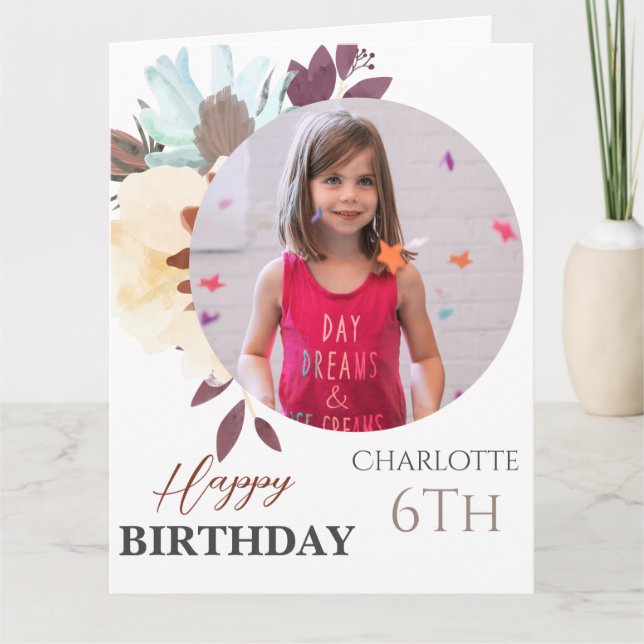 Personalised Simple Birthday Stylish Fun Photo Card (Front)