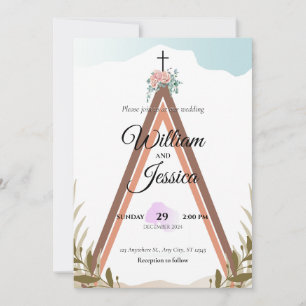 Personalised Simple Boho Wedding Invitation 