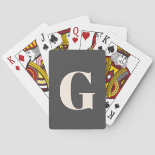 Personalised Simple Bold Monogram Black and White Playing Cards