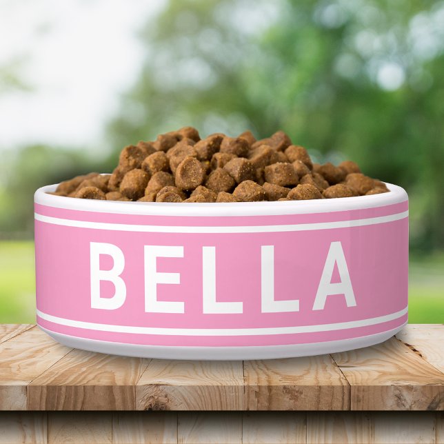 Personalised Simple Bold Name Template Pet Food Bowl (Creator Uploaded)