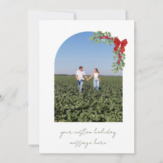 Personalised Simple Christmas Card - Holly