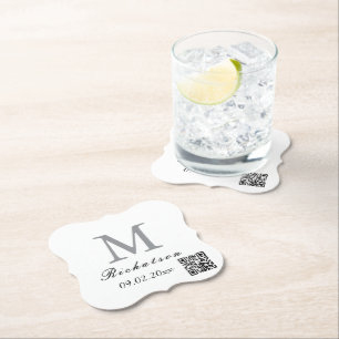 Personalised simple custom Bracket QR cord Paper Coaster