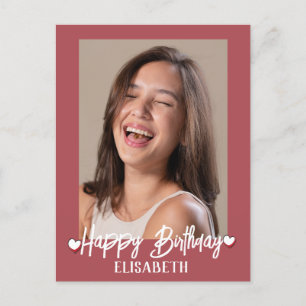 Personalised Simple Custom  Family Photo Birthday Postcard