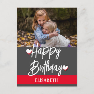Personalised Simple Custom Family Photo Birthday Postcard