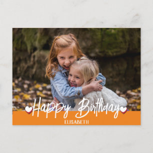 Personalised Simple Custom Family Photo Birthday Postcard