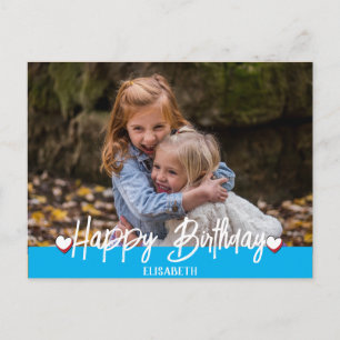 Personalised Simple Custom  Family Photo Birthday Postcard