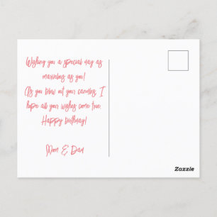 Personalised Simple Custom Family Photo Birthday Postcard