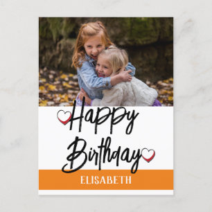 Personalised Simple Custom  Family Photo Birthday Postcard