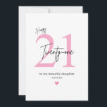 Personalised Simple Daughter 21st Birthday Card<br><div class="desc">Personalised Simple Pink 21st Birthday Card for Daughter: Celebrate your daughter’s milestone in the sweetest way with this simple pink 21st birthday card. The design features a soft pink number “21”, elegant script text, and a small heart accent — creating a timeless, feminine look that perfectly expresses love and pride....</div>