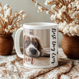Personalised simple dog Photo and name keepsake Coffee Mug