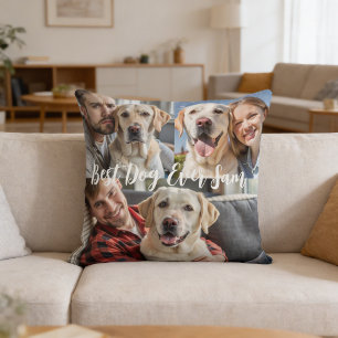 Personalised simple dog Photo collage keepsake Cushion