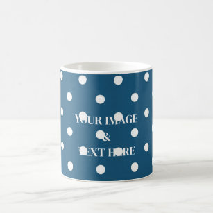 Personalised Simple Elegant Blue Polka Dots Coffee Mug
