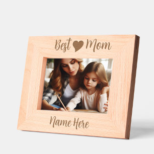Personalised Simple, Elegant Cute Heart, Best Mum Etched Frames