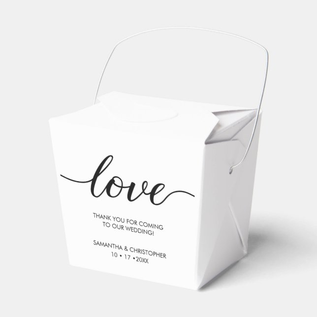 Personalised Simple & Elegant Love Wedding ScrIpt Favour Box (Front Side)