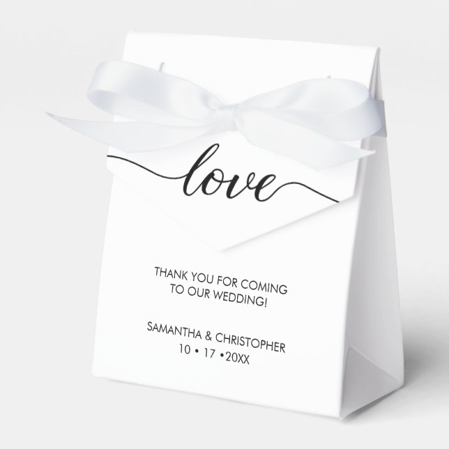 Personalised Simple & Elegant Love Wedding ScrIpt Favour Box (Front Side)