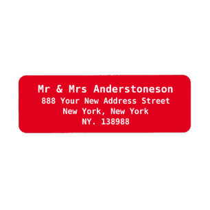 Personalised Simple Elegant Red Return Address
