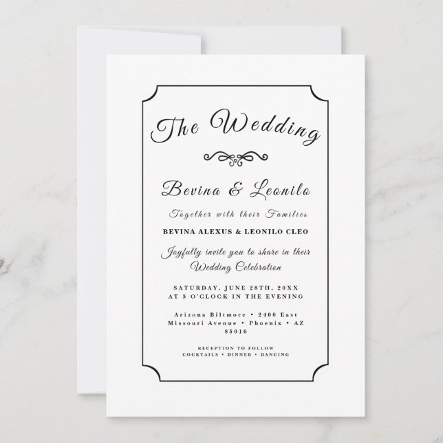 Personalised Simple Elegant Script Invitation (Front)