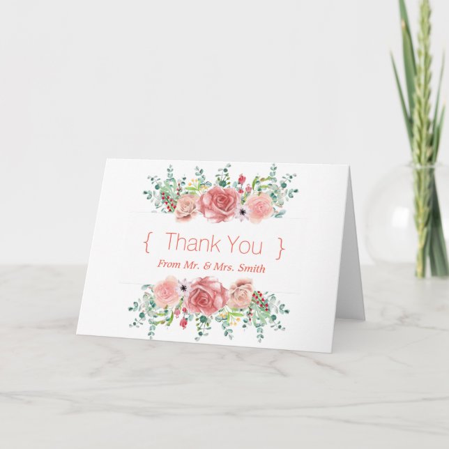 Personalised simple Elegant Thank You Card (Front)