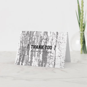 Personalised simple Elegant Thank You Wooden Blur Card