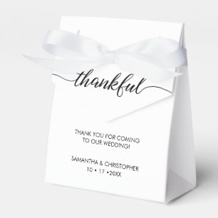 Personalised Simple & Elegant thankful Wedding Favour Box